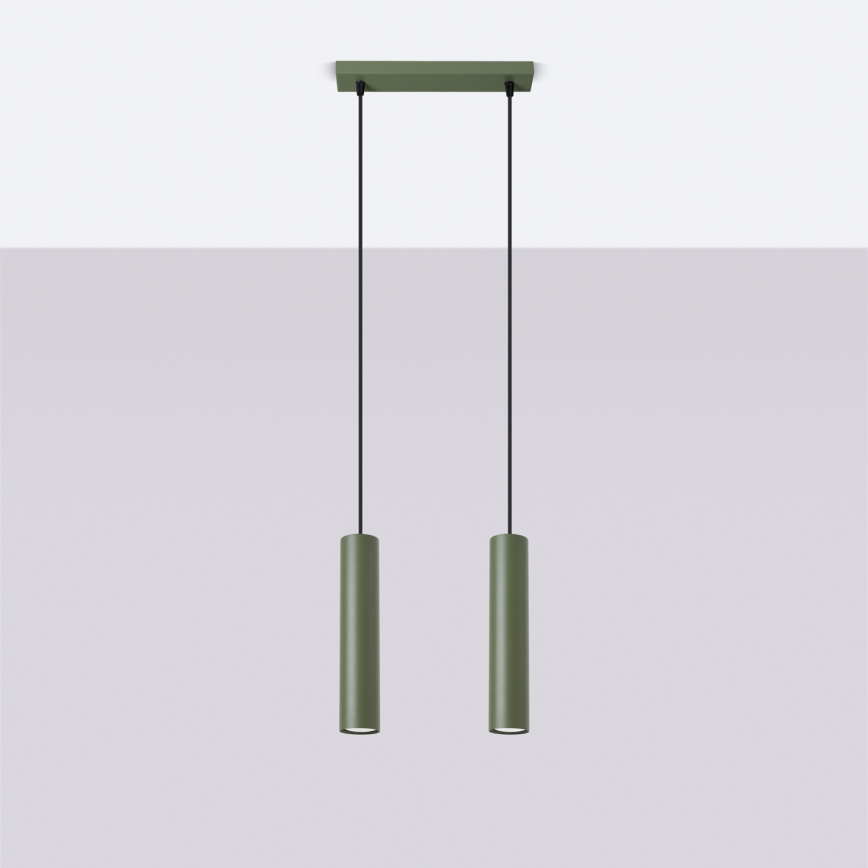 Lampadario a sospensione con filo LAGOS 2xGU10/10W/230V verde