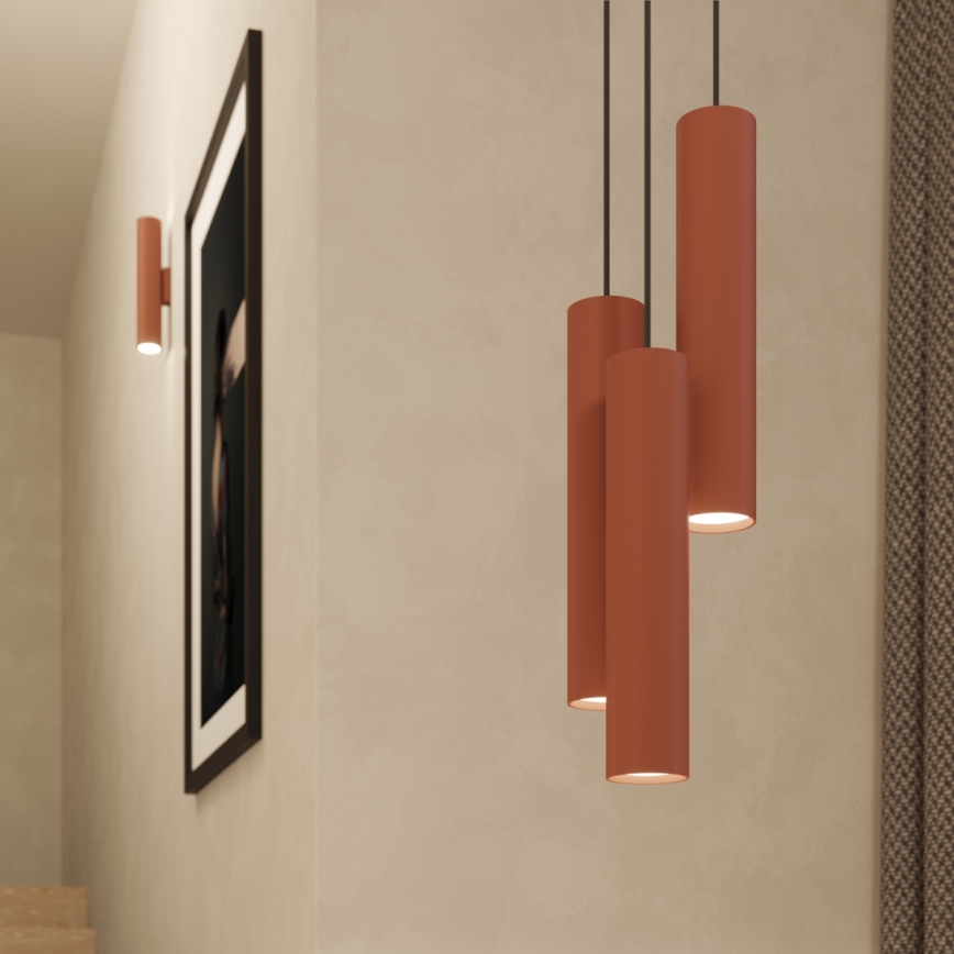 Lampadario a sospensione con filo LAGOS 1xGU10/10W/230V rosso