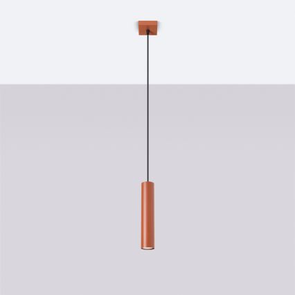 Lampadario a sospensione con filo LAGOS 1xGU10/10W/230V rosso