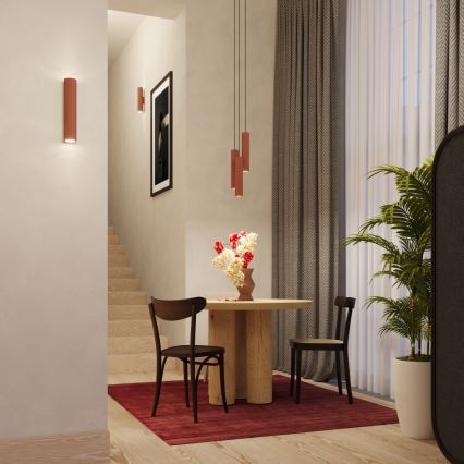 Lampadario a sospensione con filo LAGOS 3xGU10/10W/230V rosso