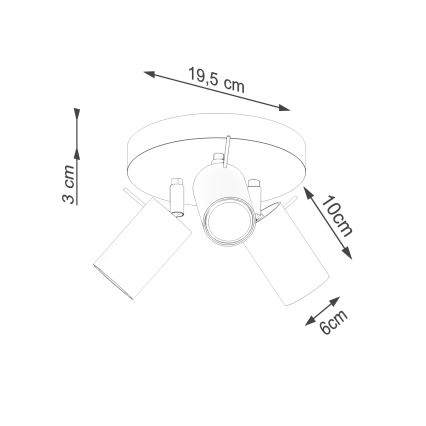 Faretto RING 3xGU10/10W/230V color crema