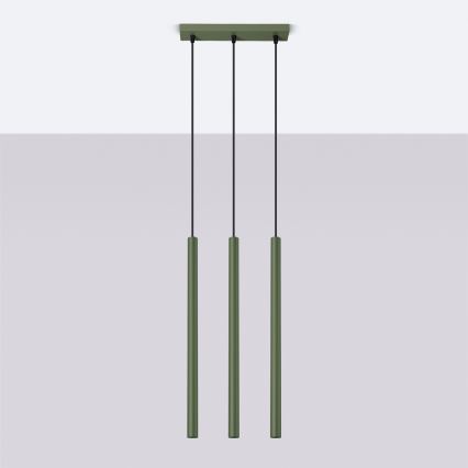 Lampadario a sospensione con filo PASTELO 3xG9/8W/230V verde