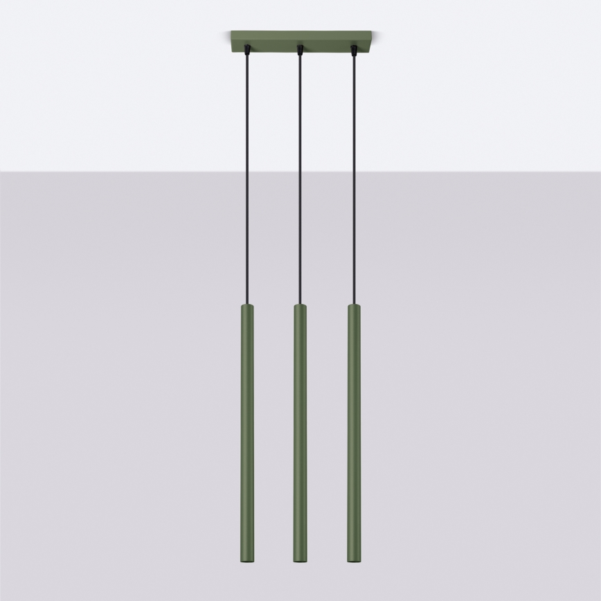 Lampadario a sospensione con filo PASTELO 3xG9/8W/230V verde