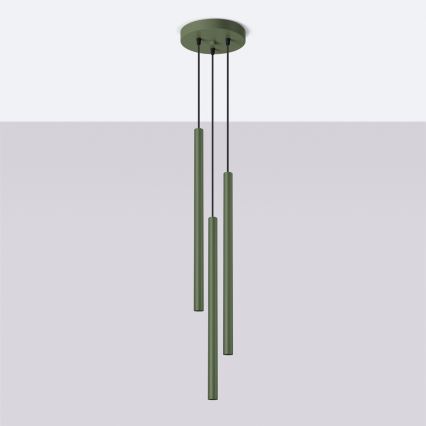 Lampadario a sospensione con filo PASTELO 3xG9/8W/230V verde