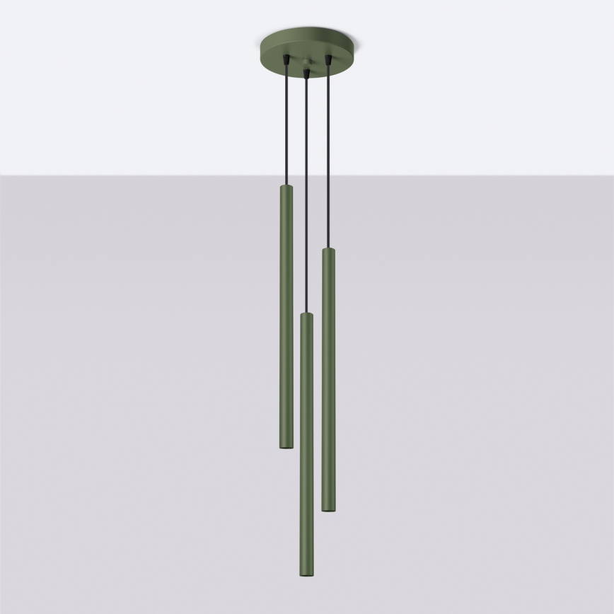 Lampadario a sospensione con filo PASTELO 3xG9/8W/230V verde