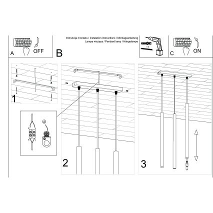 Lampadario a sospensione con filo PASTELO 3xG9/8W/230V verde