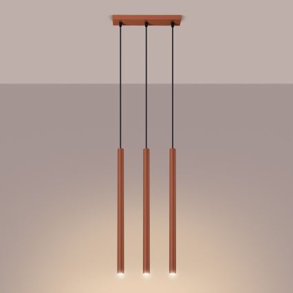 Lampadario a sospensione con filo PASTELO 3xG9/8W/230V rosso