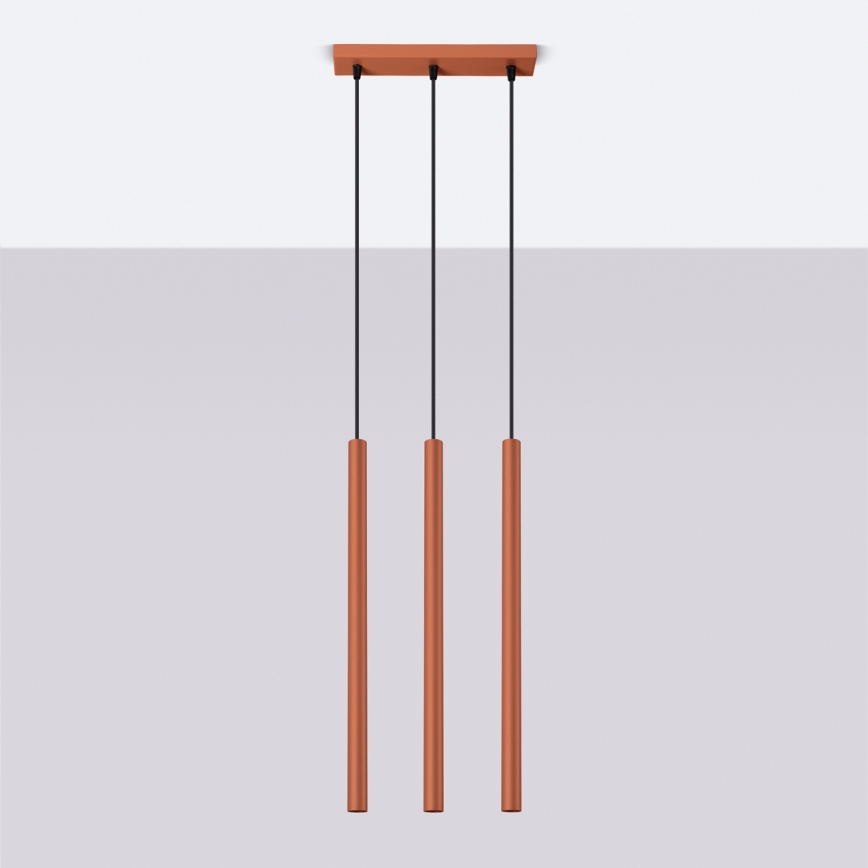 Lampadario a sospensione con filo PASTELO 3xG9/8W/230V rosso