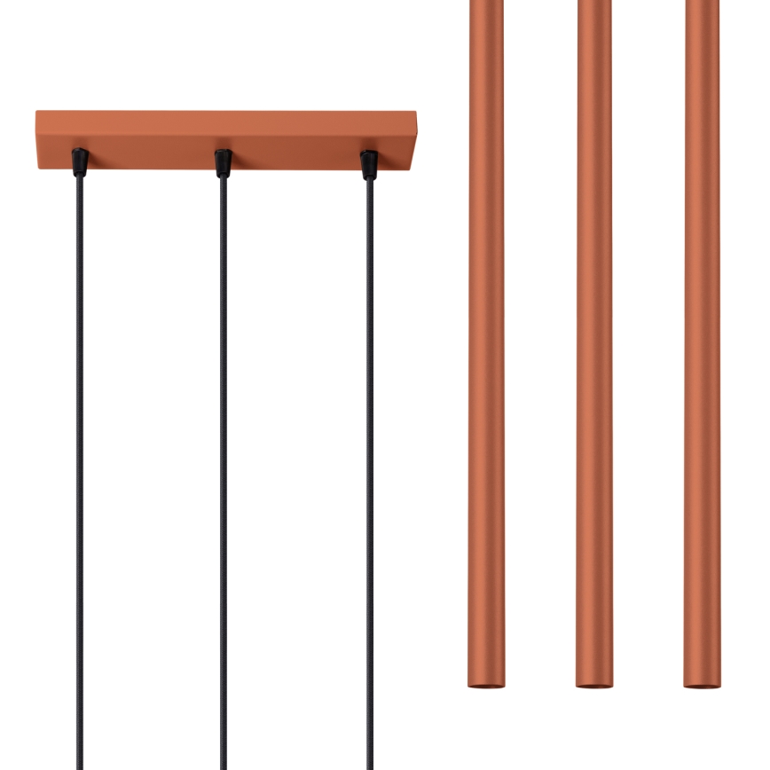 Lampadario a sospensione con filo PASTELO 3xG9/8W/230V rosso