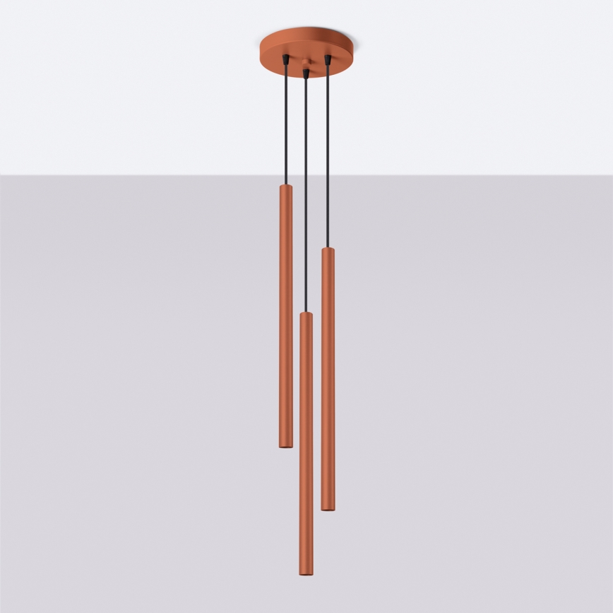 Lampadario a sospensione con filo PASTELO 3xG9/8W/230V rosso