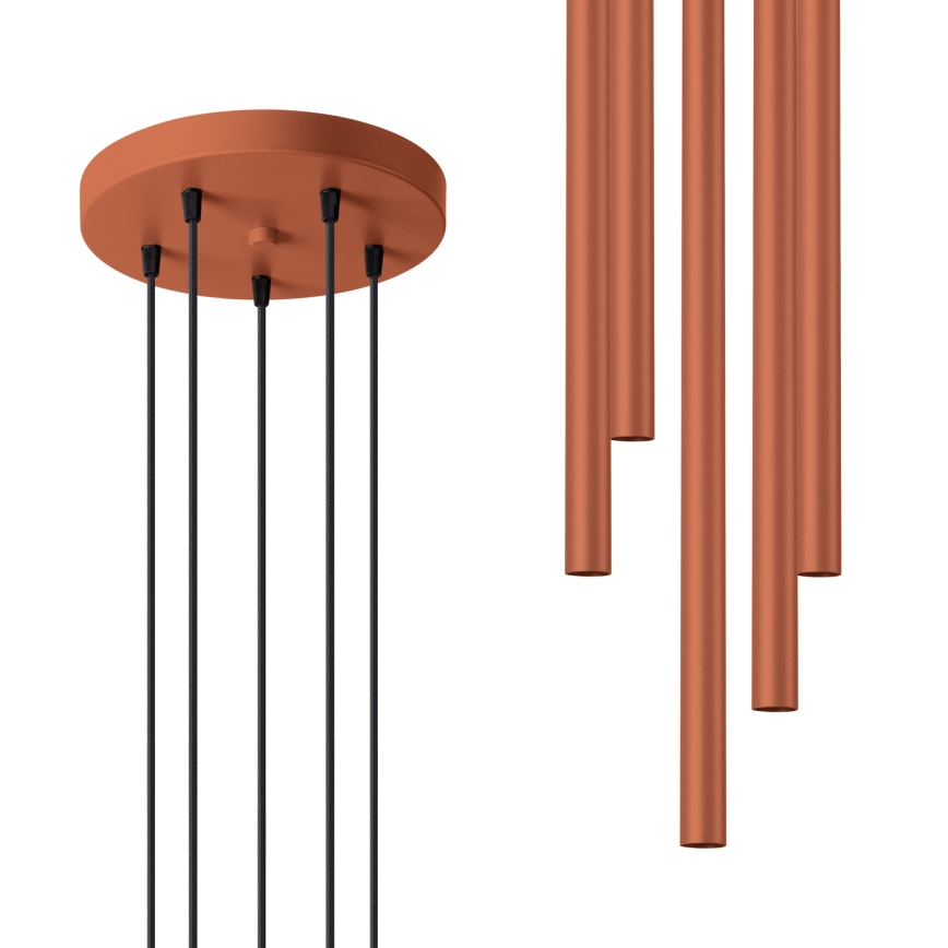 Lampadario a sospensione con filo PASTELO 5xG9/8W/230V rosso