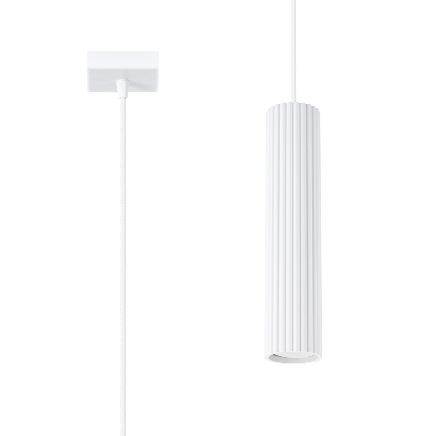 Lampadario a sospensione con filo KARBON 1xGU10/10W/230V bianco