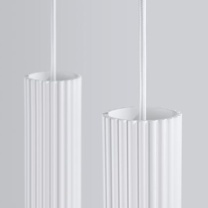 Lampadario a sospensione con filo KARBON 2xGU10/10W/230V bianco
