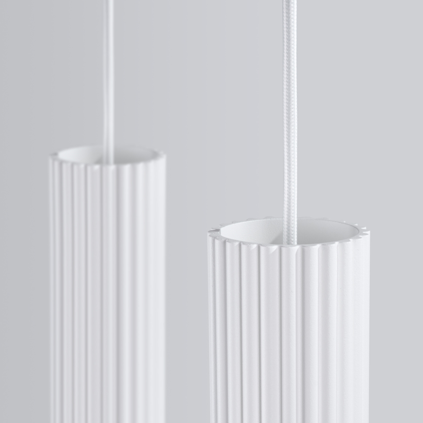 Lampadario a sospensione con filo KARBON 2xGU10/10W/230V bianco