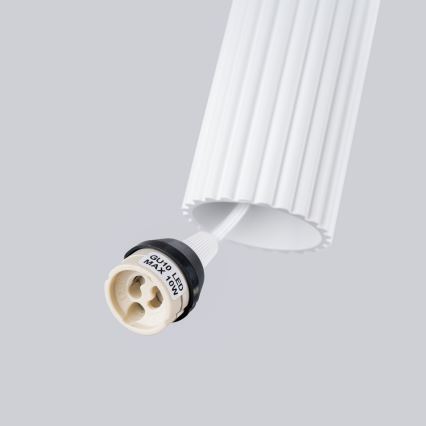 Lampadario a sospensione con filo KARBON 2xGU10/10W/230V bianco