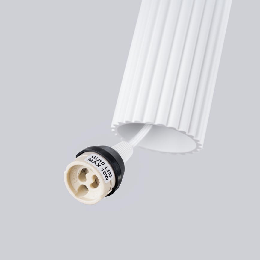 Lampadario a sospensione con filo KARBON 2xGU10/10W/230V bianco