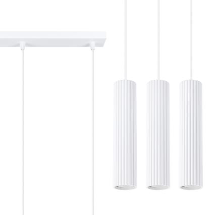 Lampadario a sospensione con filo KARBON 3xGU10/10W/230V bianco