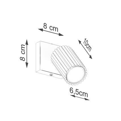 Faretto da parete KARBON 1xGU10/10W/230V bianco