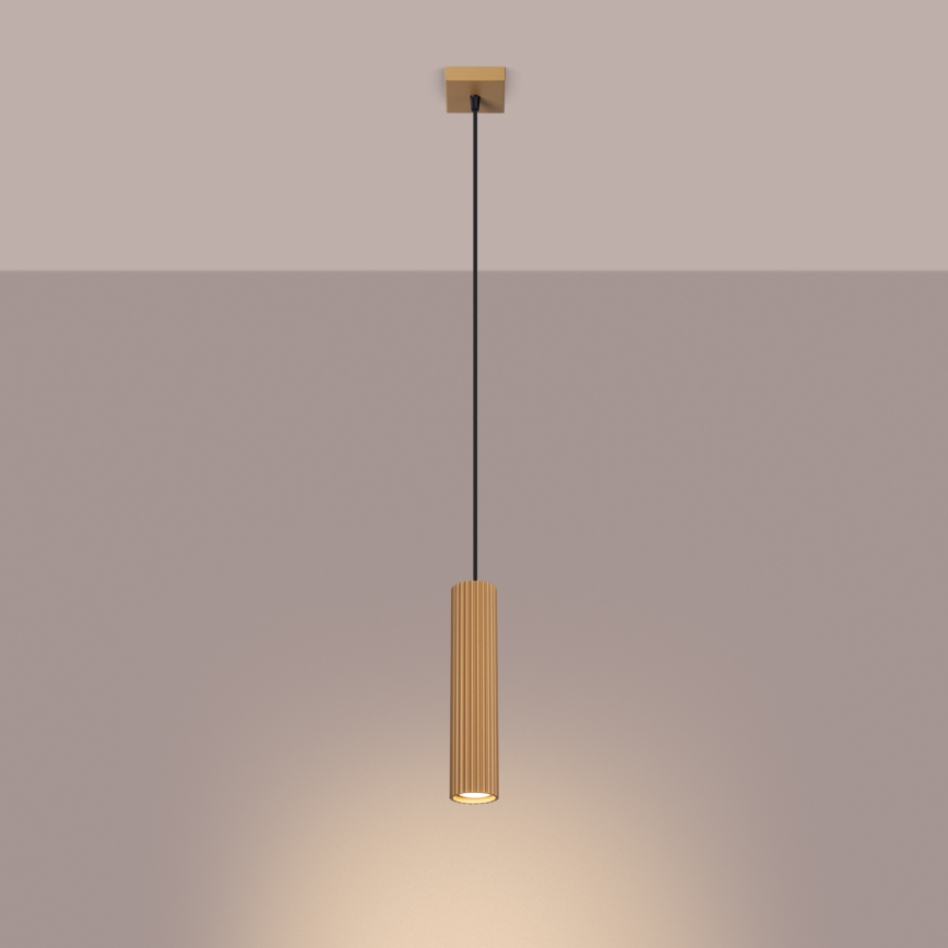 Lampadario a sospensione con filo KARBON 1xGU10/10W/230V oro