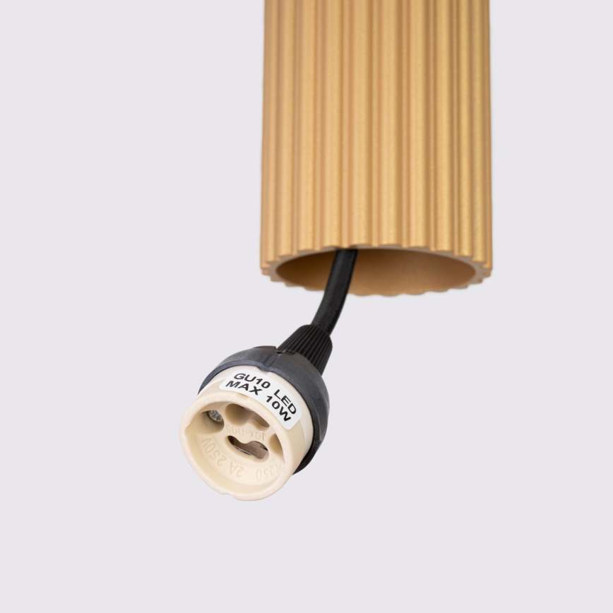 Lampadario a sospensione con filo KARBON 1xGU10/10W/230V oro