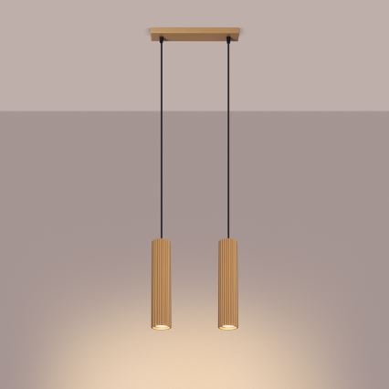 Lampadario a sospensione con filo KARBON 2xGU10/10W/230V oro