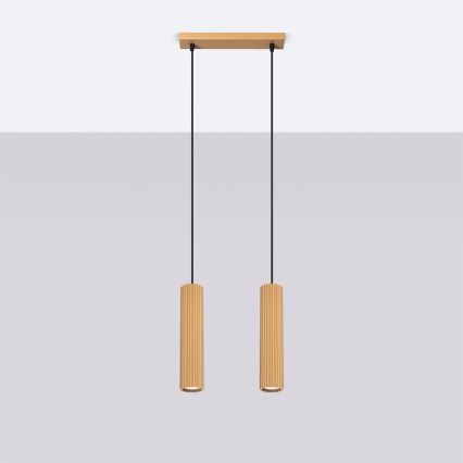 Lampadario a sospensione con filo KARBON 2xGU10/10W/230V oro