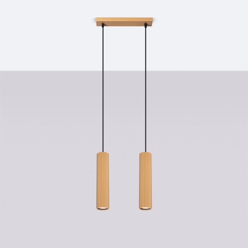 Lampadario a sospensione con filo KARBON 2xGU10/10W/230V oro