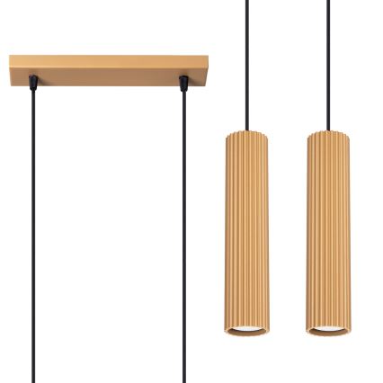 Lampadario a sospensione con filo KARBON 2xGU10/10W/230V oro