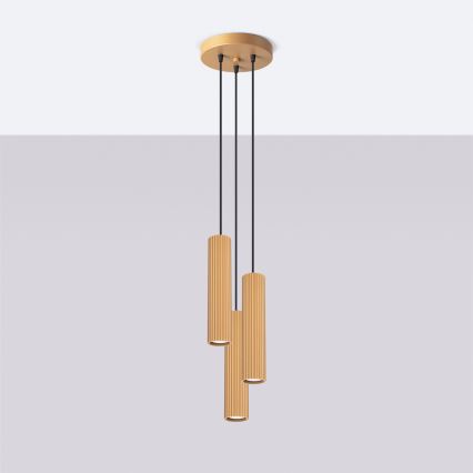Lampadario a sospensione con filo KARBON 3xGU10/10W/230V oro
