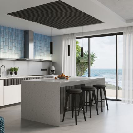 Lampadario a sospensione con filo KARBON 1xGU10/10W/230V nero