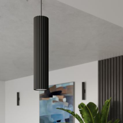 Lampadario a sospensione con filo KARBON 1xGU10/10W/230V nero