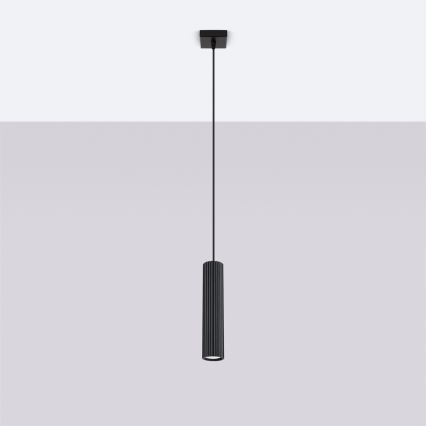 Lampadario a sospensione con filo KARBON 1xGU10/10W/230V nero