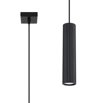 Lampadario a sospensione con filo KARBON 1xGU10/10W/230V nero