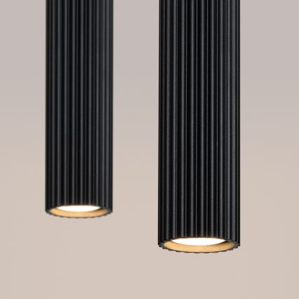 Lampadario a sospensione con filo KARBON 2xGU10/10W/230V nero