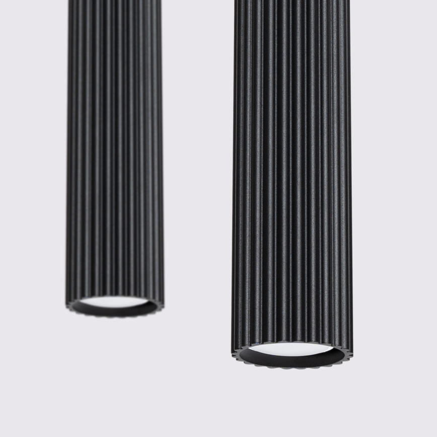 Lampadario a sospensione con filo KARBON 2xGU10/10W/230V nero