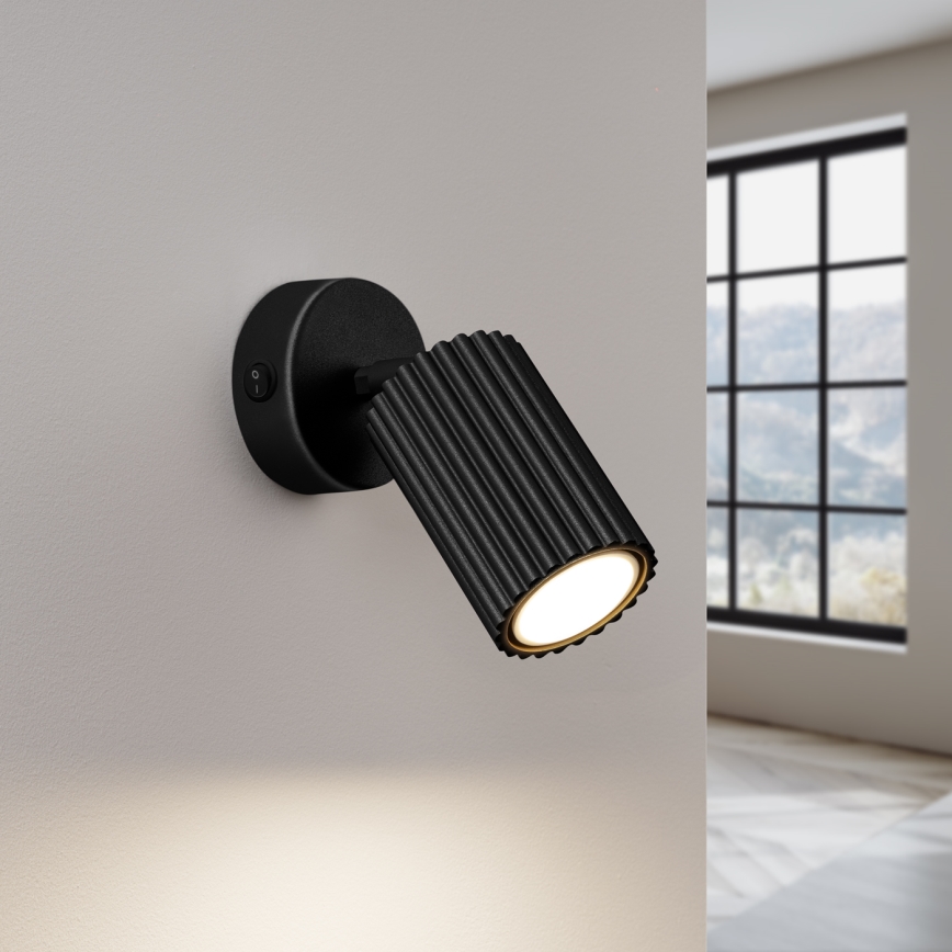 Faretto da parete KARBON 1xGU10/10W/230V nero