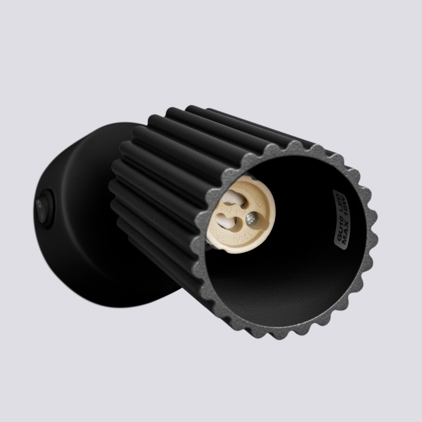 Faretto da parete KARBON 1xGU10/10W/230V nero