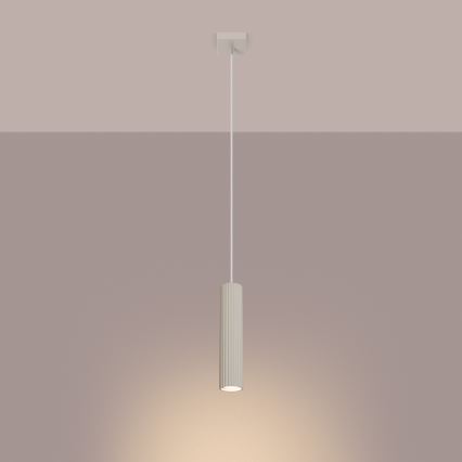 Lampadario a sospensione con filo KARBON 1xGU10/10W/230V color crema