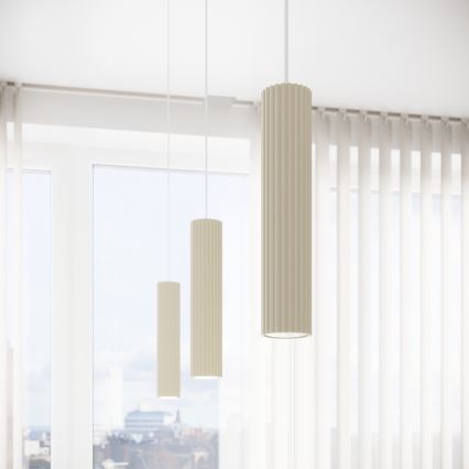 Lampadario a sospensione con filo KARBON 1xGU10/10W/230V color crema