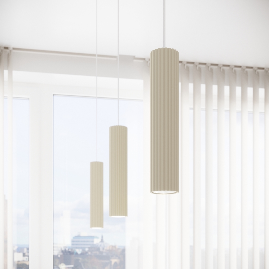 Lampadario a sospensione con filo KARBON 1xGU10/10W/230V color crema
