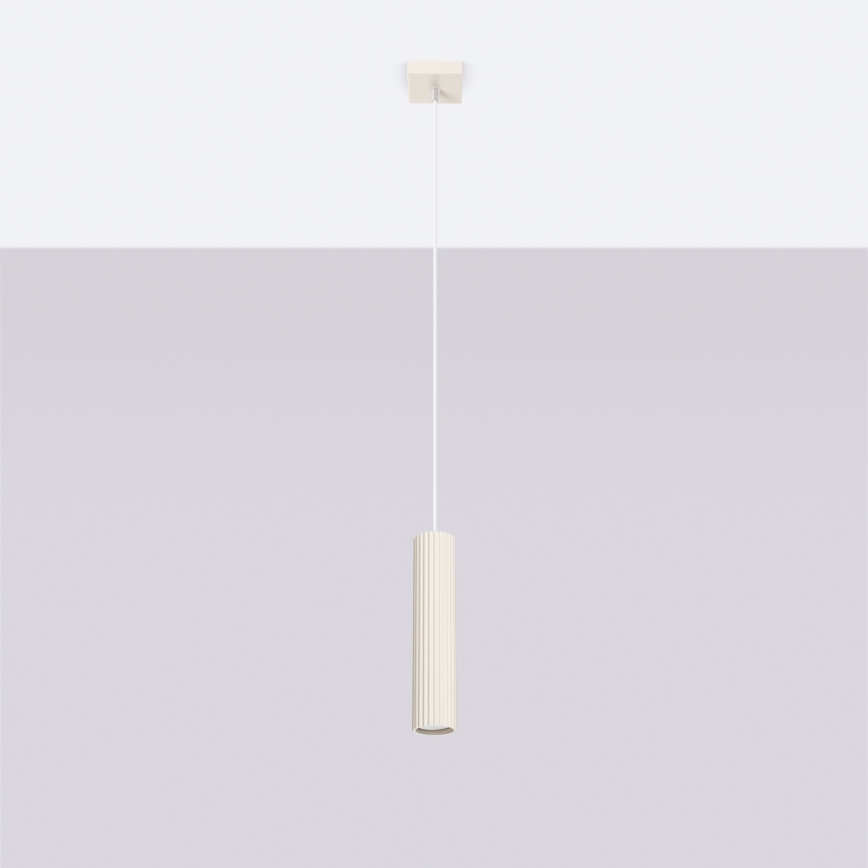 Lampadario a sospensione con filo KARBON 1xGU10/10W/230V color crema