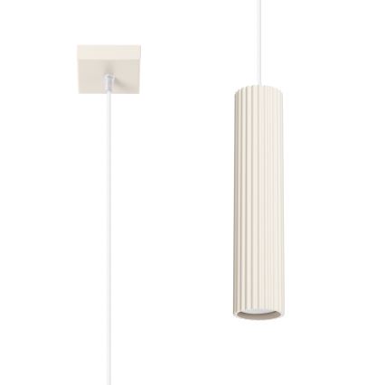 Lampadario a sospensione con filo KARBON 1xGU10/10W/230V color crema
