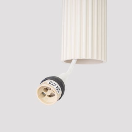 Lampadario a sospensione con filo KARBON 1xGU10/10W/230V color crema