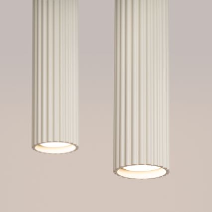 Lampadario a sospensione con filo KARBON 2xGU10/10W/230V color crema