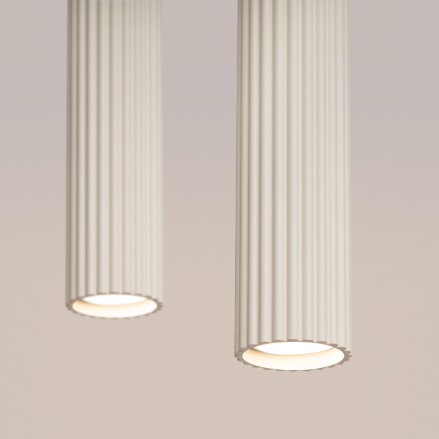 Lampadario a sospensione con filo KARBON 2xGU10/10W/230V color crema