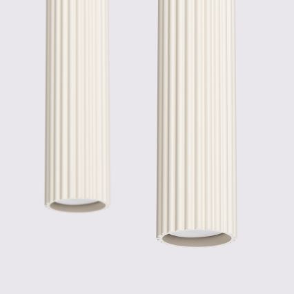 Lampadario a sospensione con filo KARBON 2xGU10/10W/230V color crema