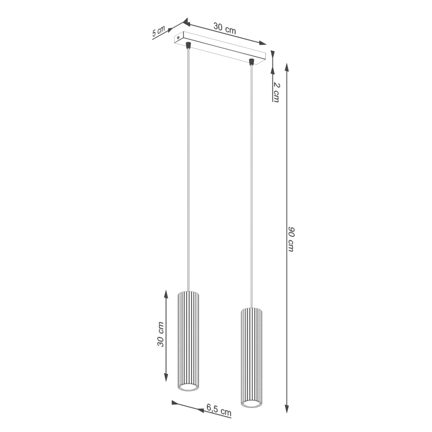 Lampadario a sospensione con filo KARBON 2xGU10/10W/230V color crema
