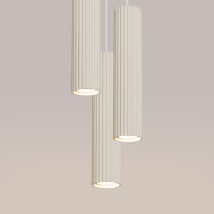 Lampadario a sospensione con filo KARBON 3xGU10/10W/230V color crema