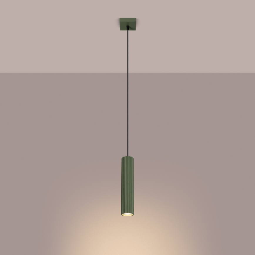 Lampadario a sospensione con filo KARBON 1xGU10/10W/230V verde