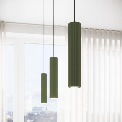 Lampadario a sospensione con filo KARBON 1xGU10/10W/230V verde